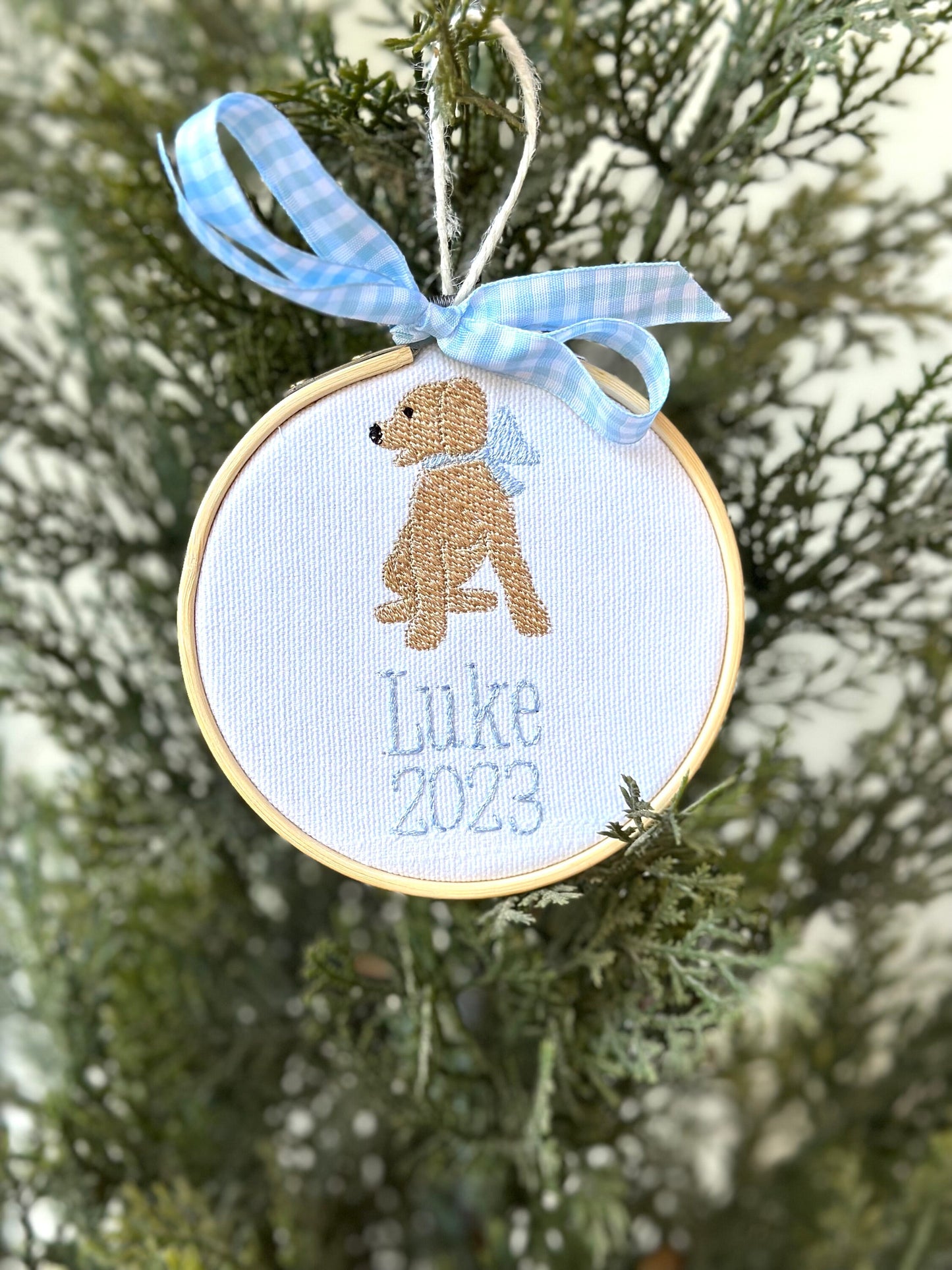 Custom Christmas Hoop Ornament
