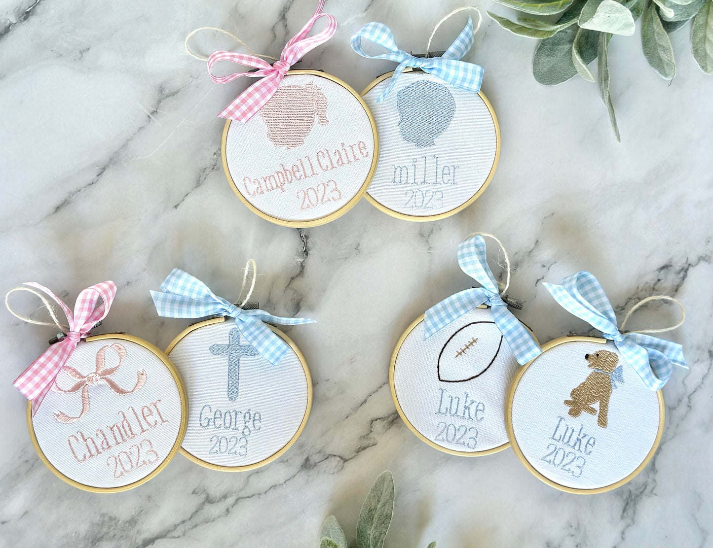 Custom Christmas Hoop Ornament