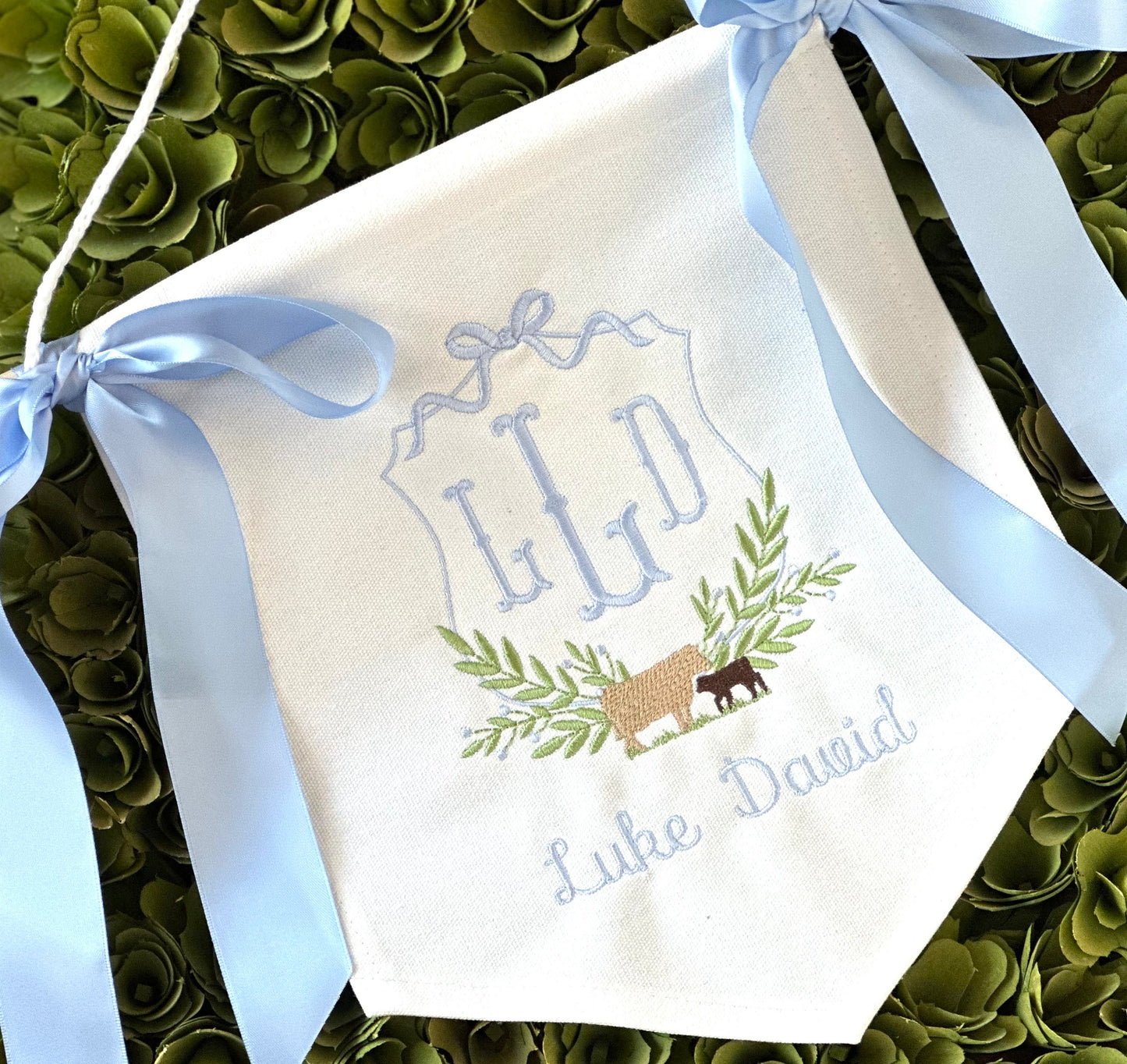 Custom baby banner — Cow design
