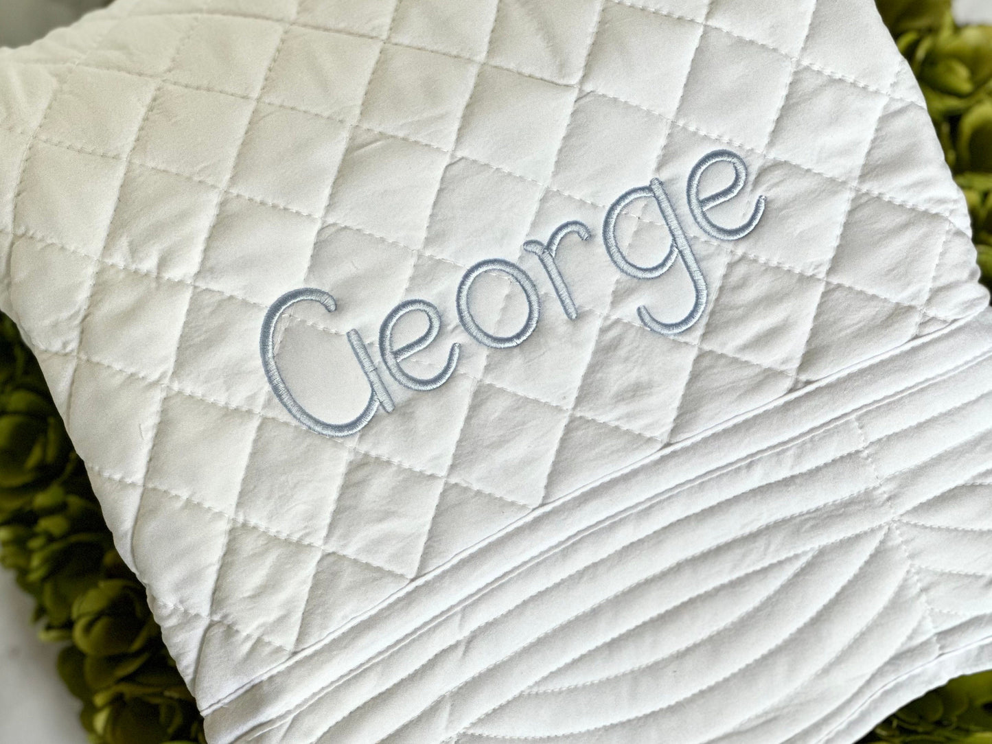 White Diamond Heirloom Baby Quilt