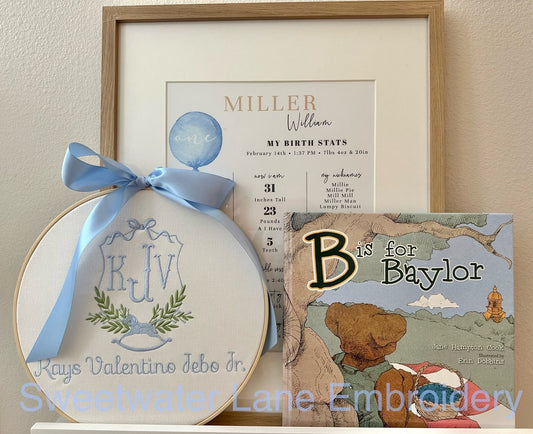 Baby Announcement Hoop Banner