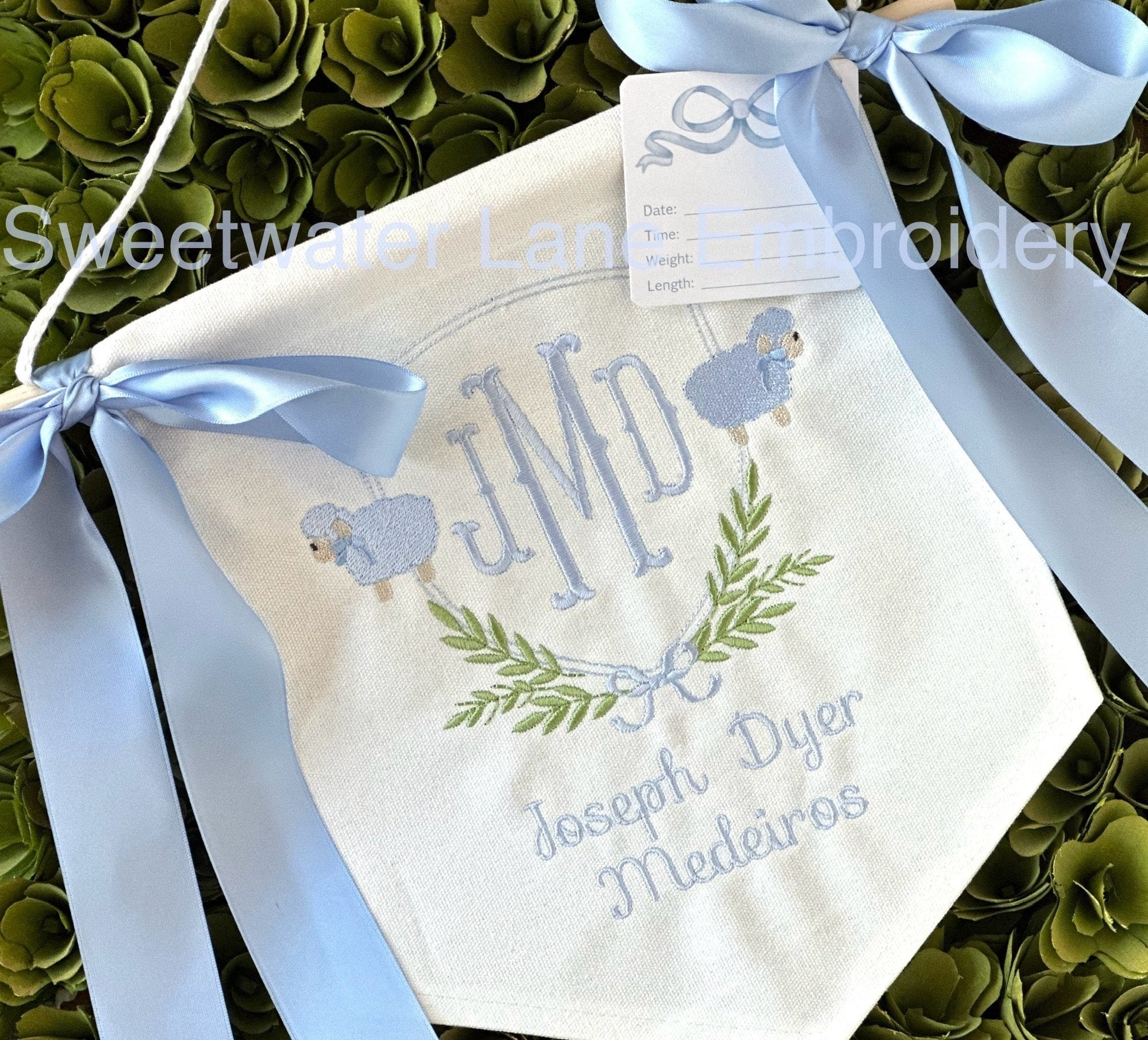 Custom baby banner — Sheep / Lamb design