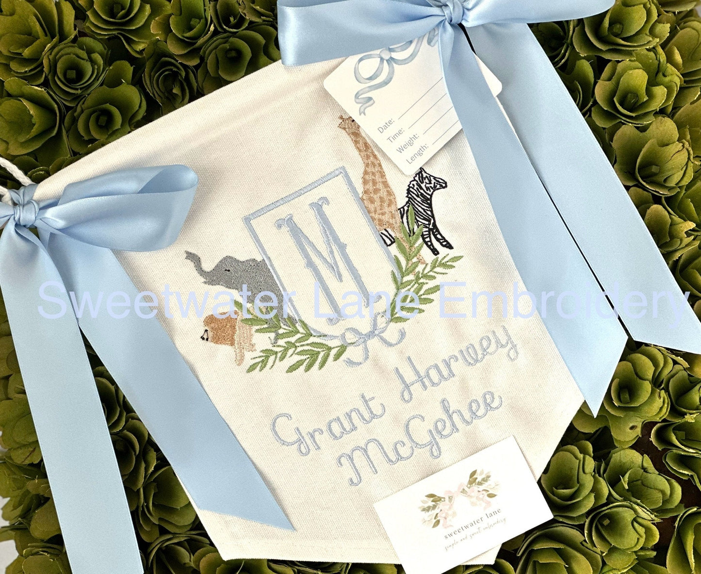 Custom baby banner — Safari & Zoo design
