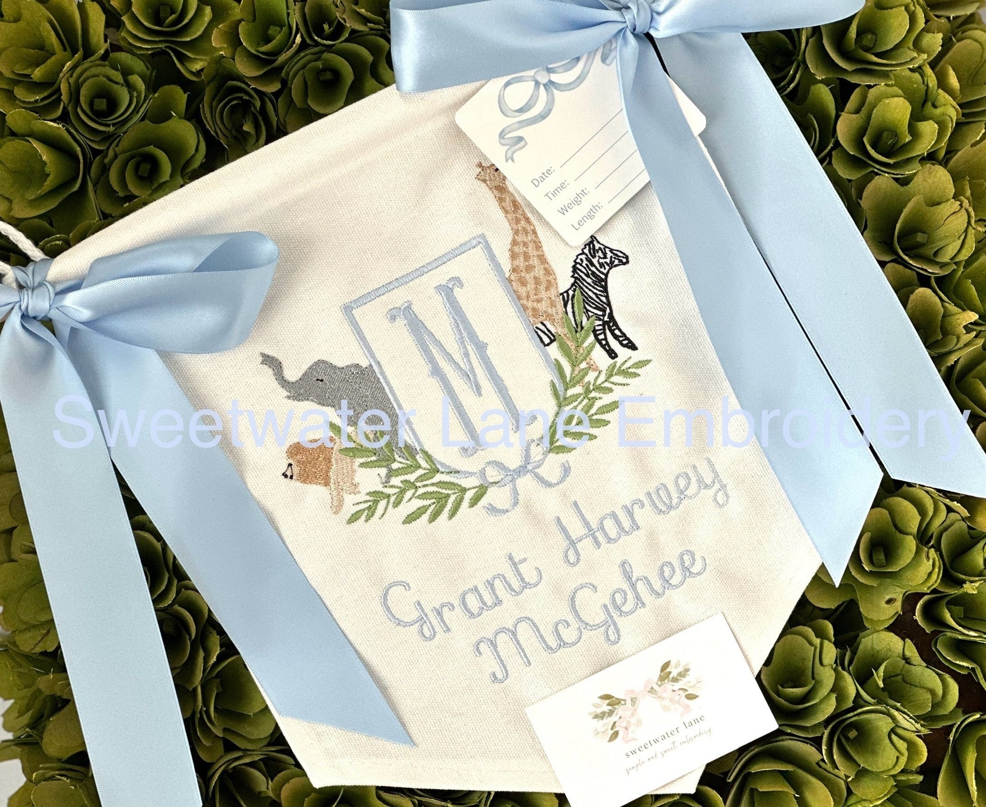 Custom baby banner — Safari & Zoo design