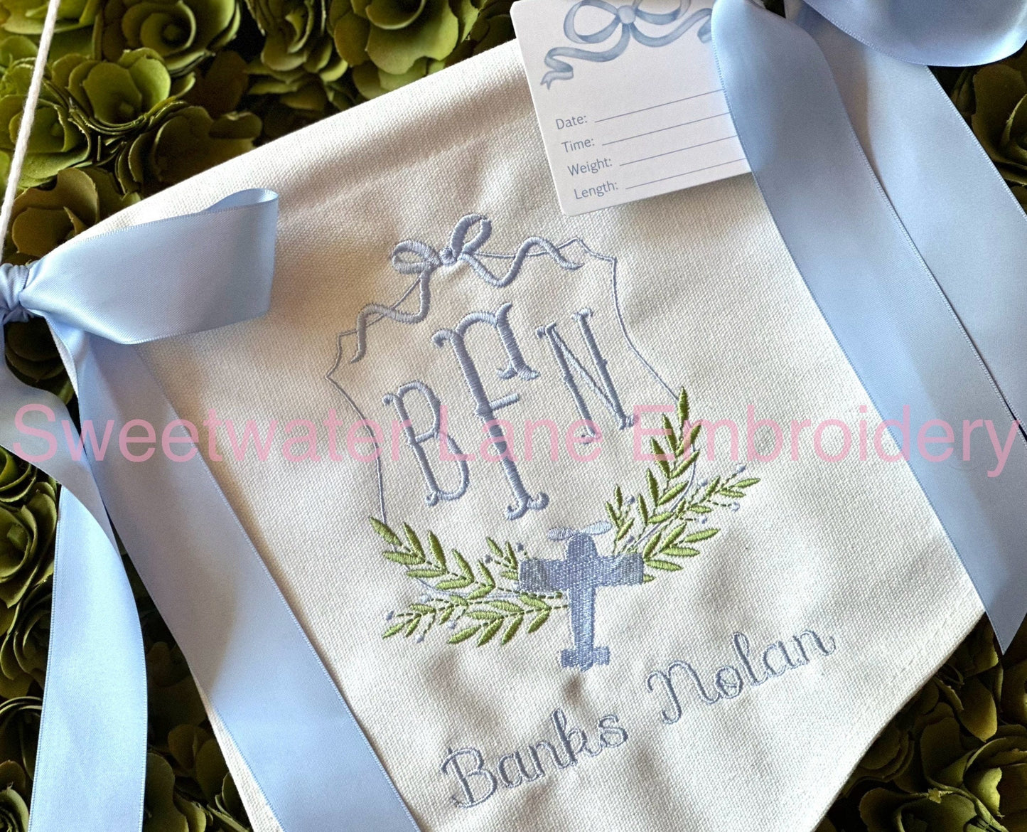 Custom baby banner — Airplane design