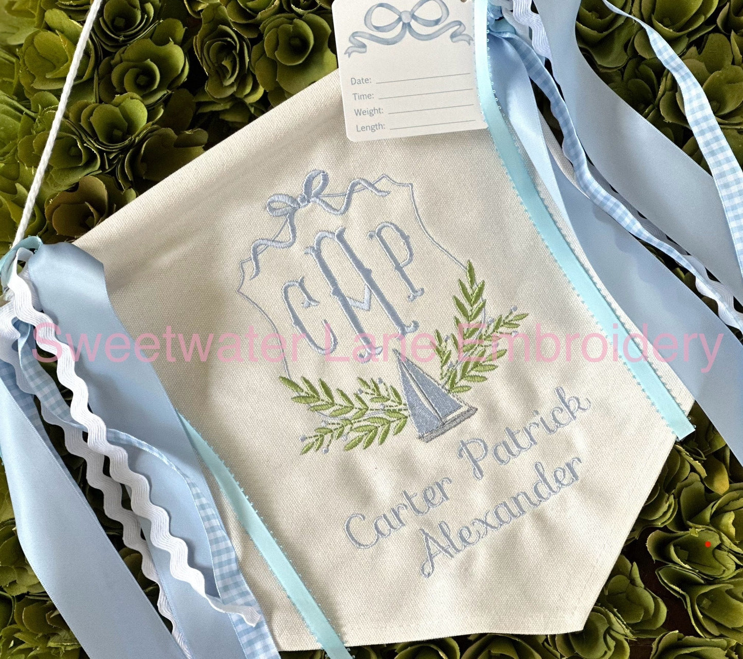 Custom baby banner — Sailboat design