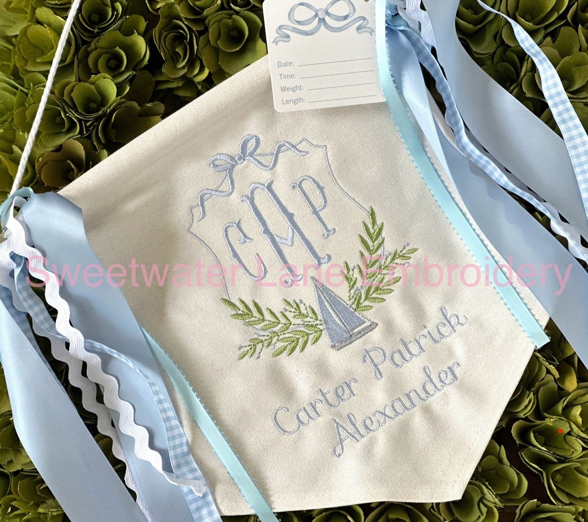 Custom baby banner — Sailboat design