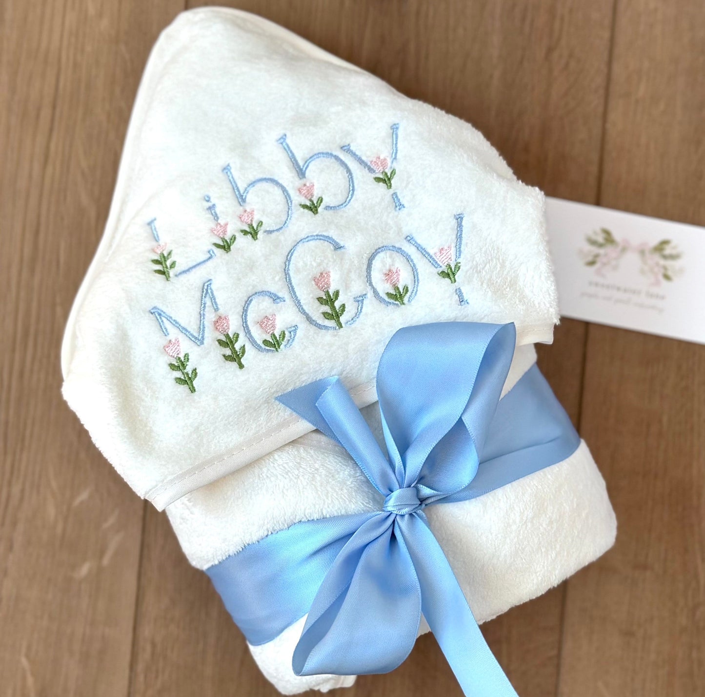 Hooded baby towel — Paper Boat design