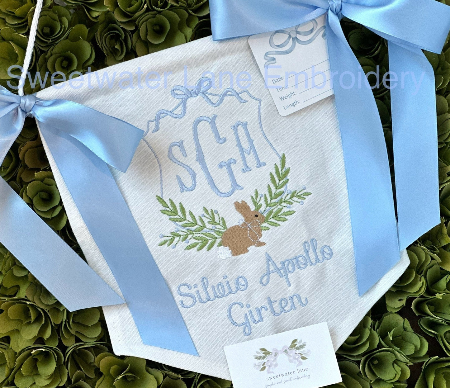 Custom baby banner — Bunny design