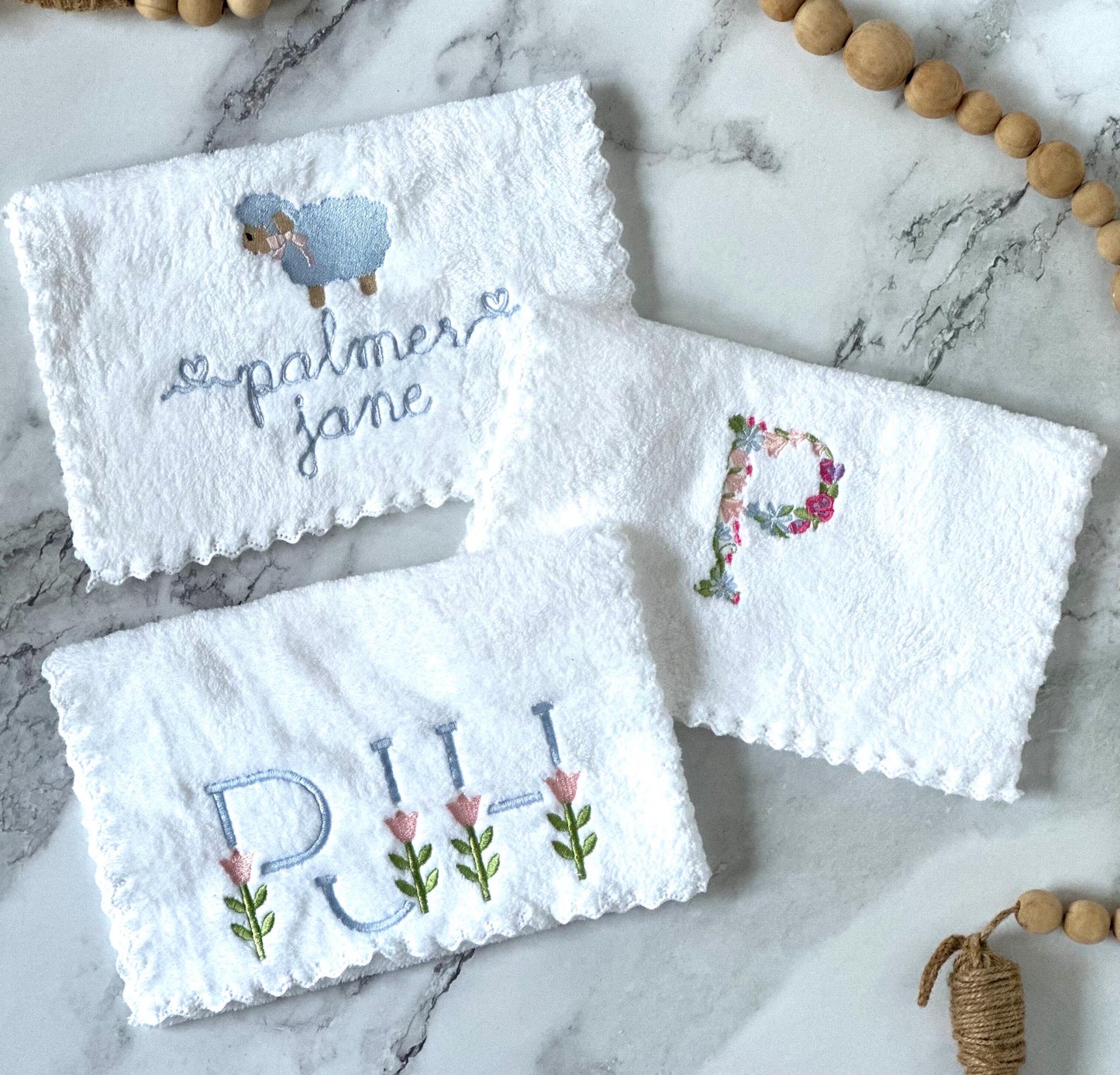 Scalloped Ultra Soft Burp Cloths