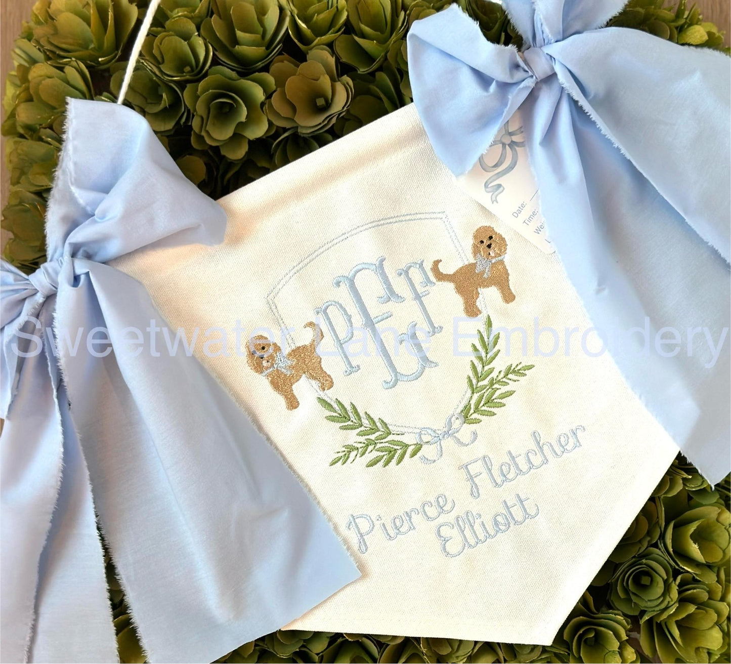 Custom baby banner — Goldendoodle design