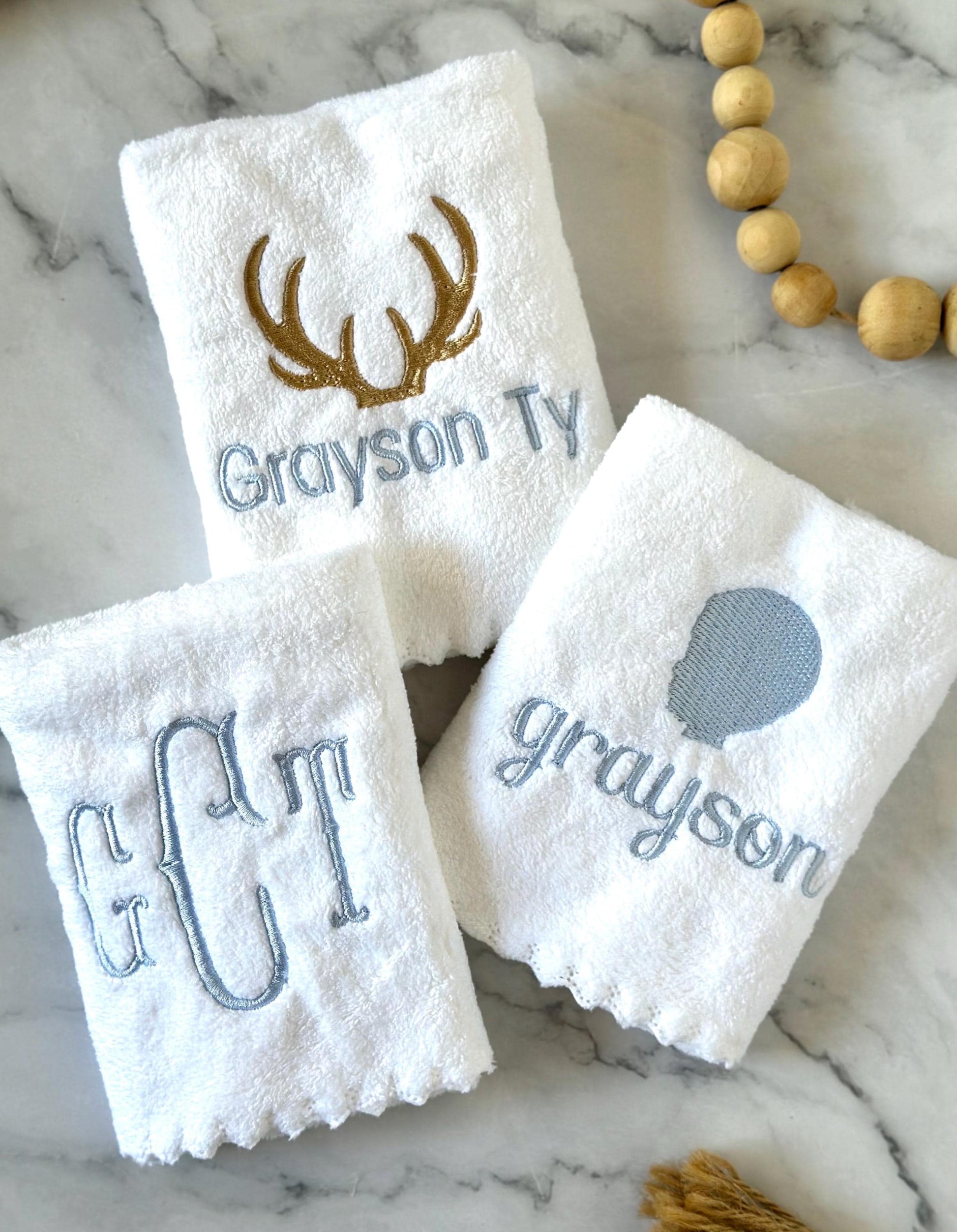 Scalloped Ultra Soft Burp Cloths