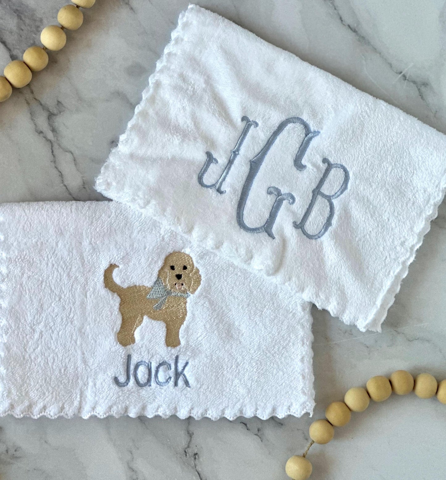 Scalloped Ultra Soft Burp Cloths