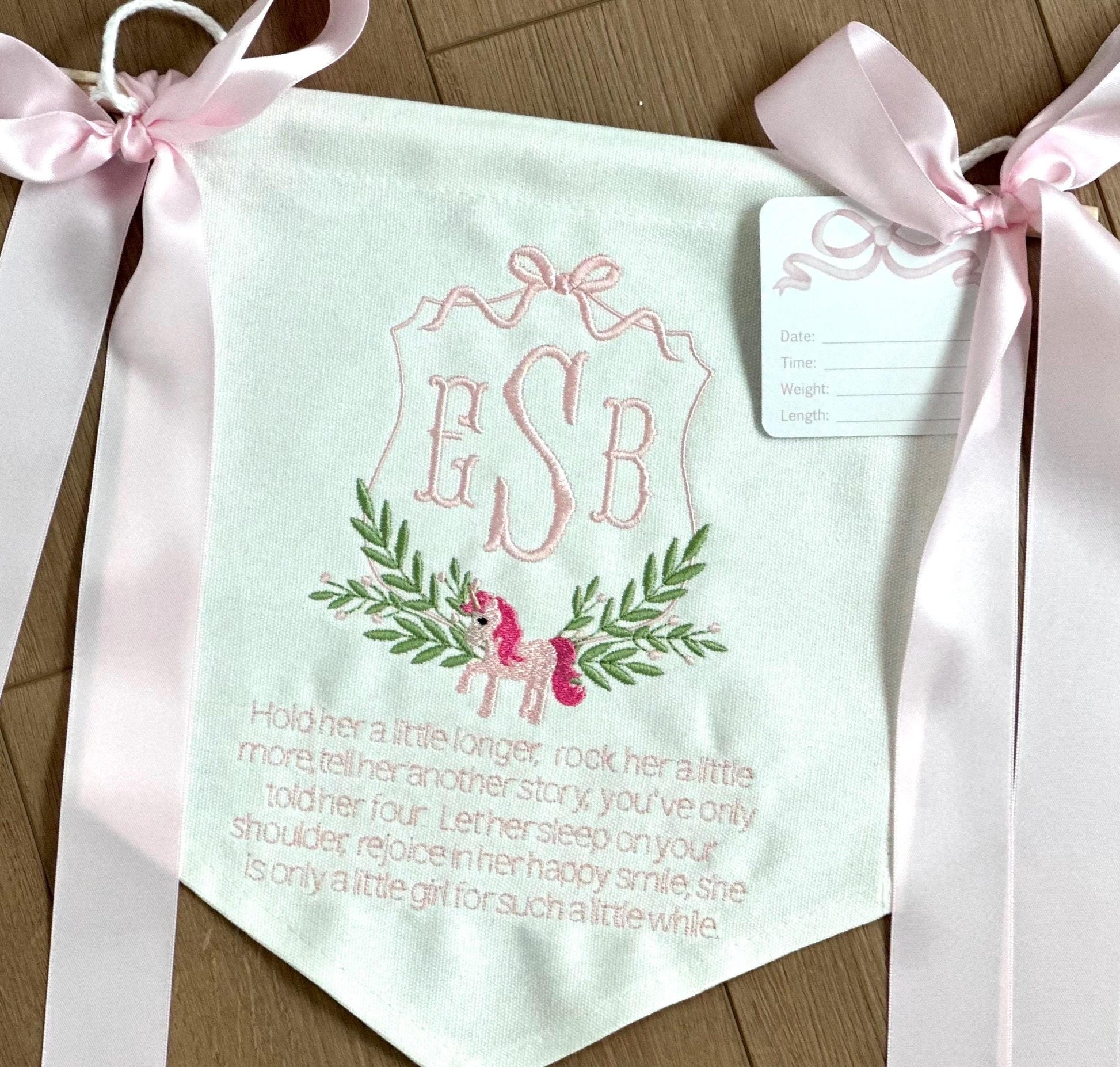 Custom baby banner — Unicorn design