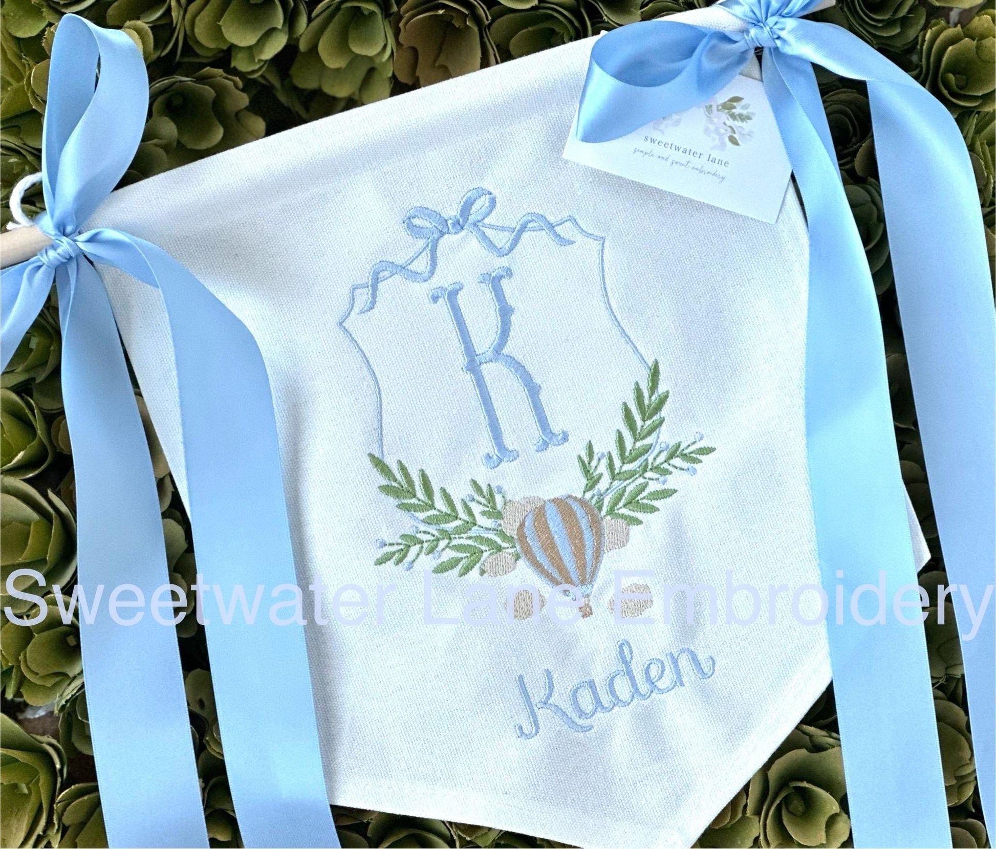Custom baby banner — Hot Air Balloon design