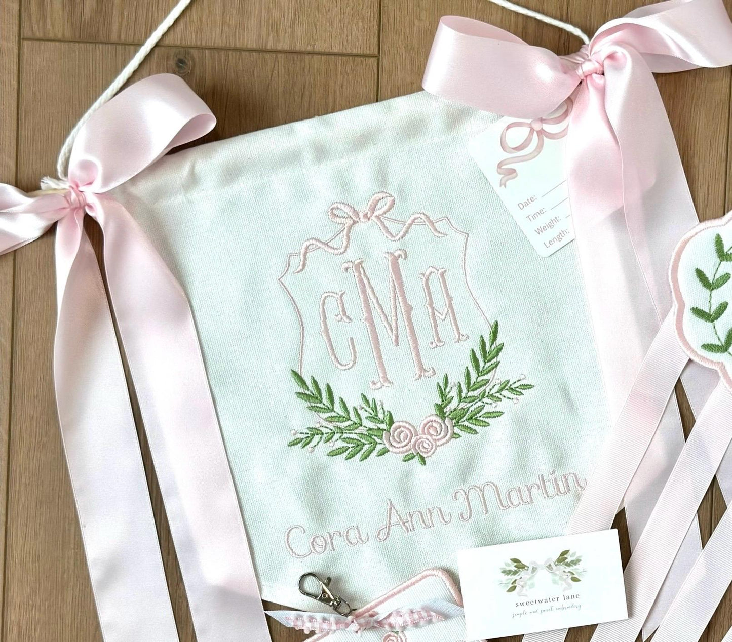 Custom baby banner — Rosettes design