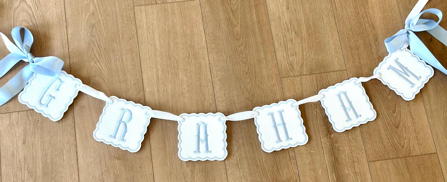 Scalloped Baby Name Banner
