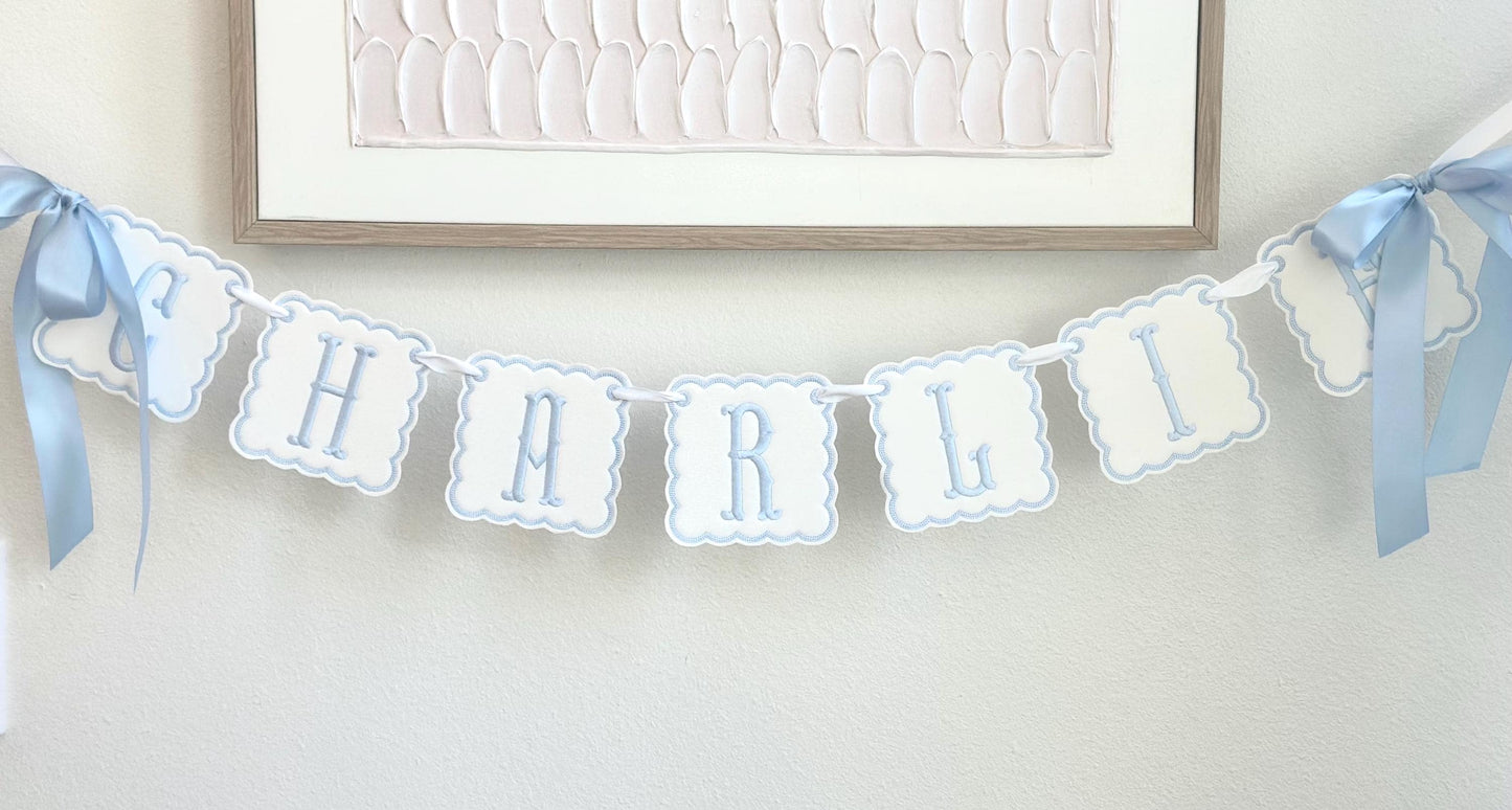 Scalloped Baby Name Banner