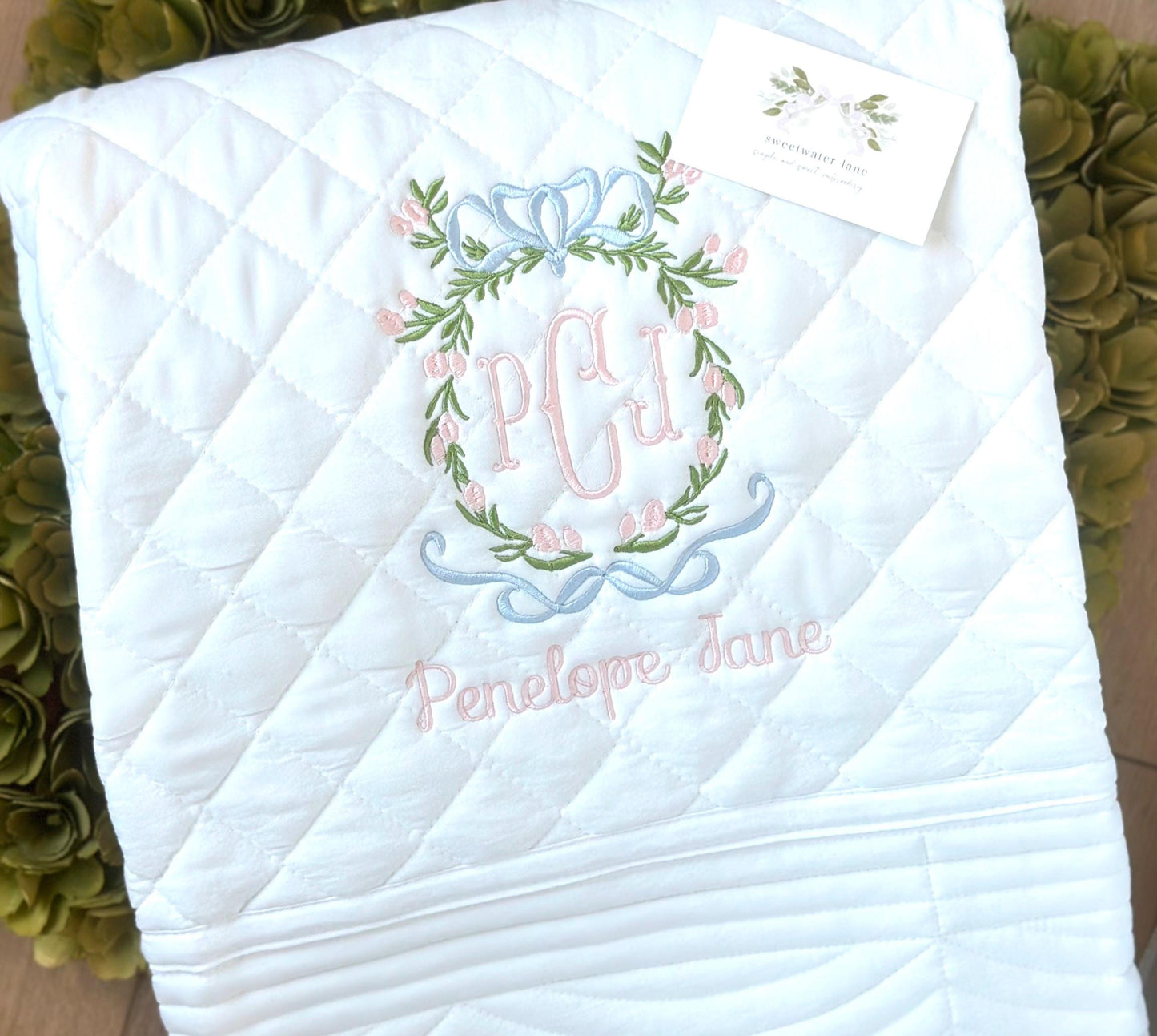 White Diamond Heirloom Baby Quilt