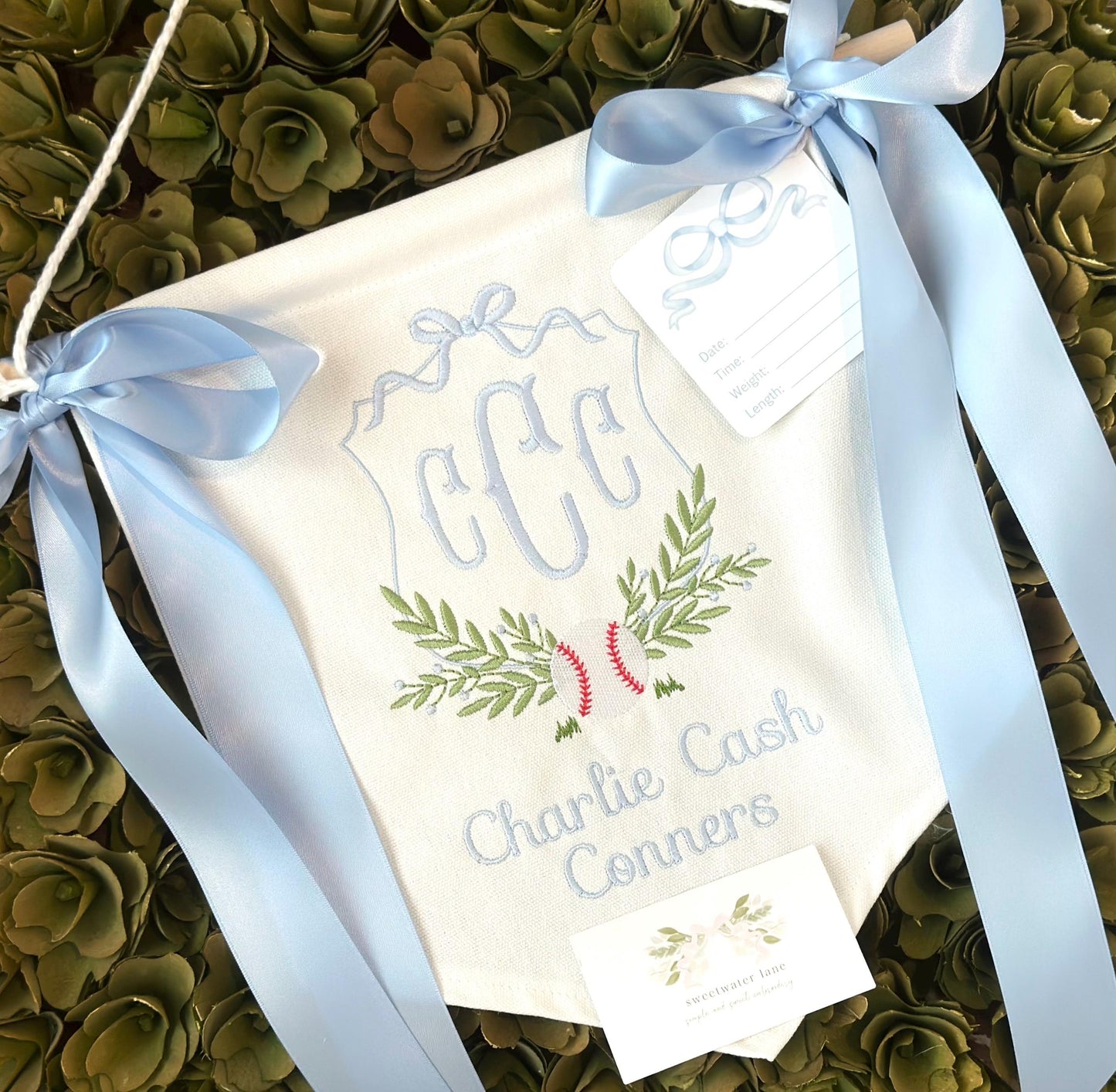 Custom baby banner — Baseball design