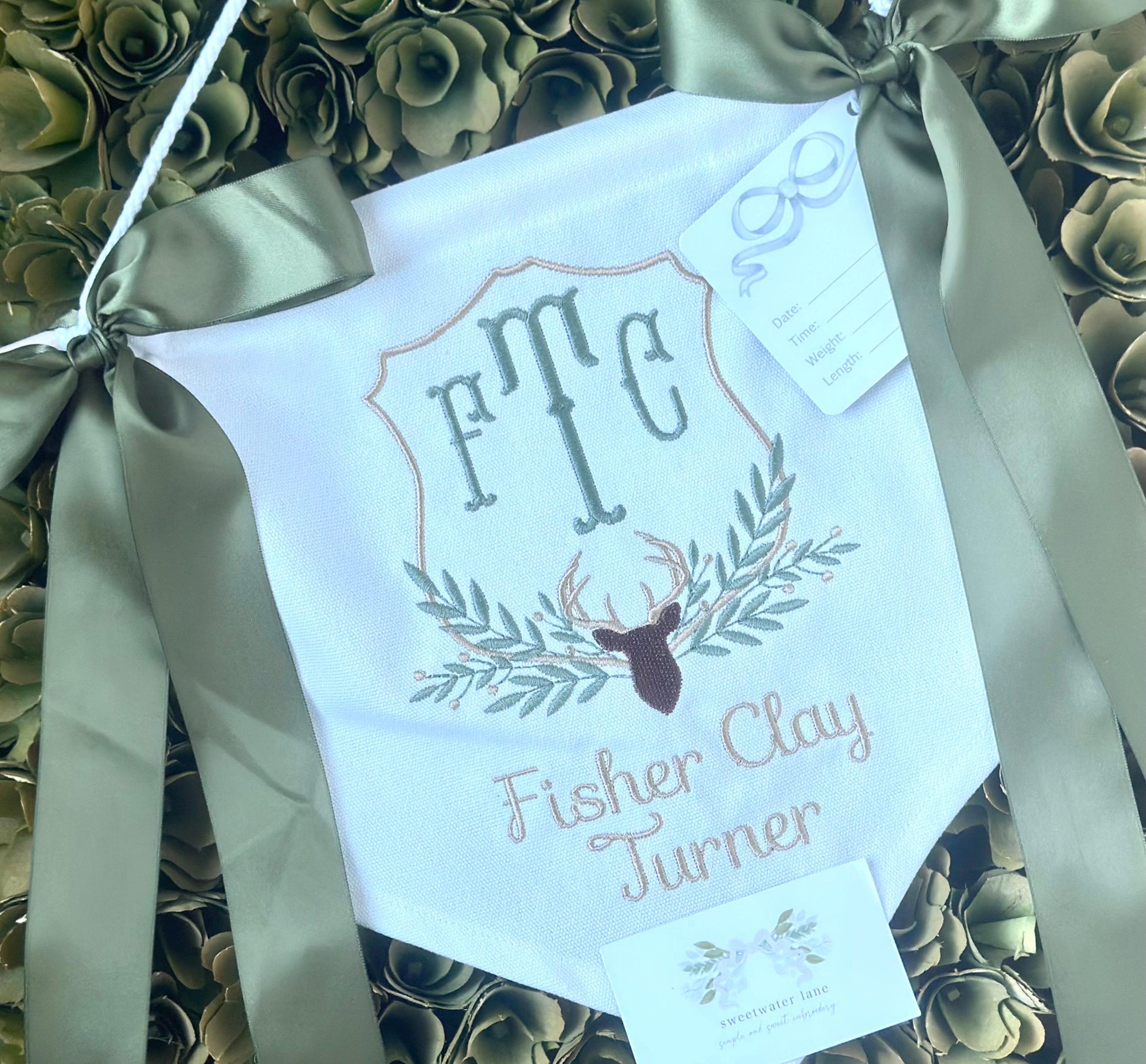 Custom baby banner — Deer design
