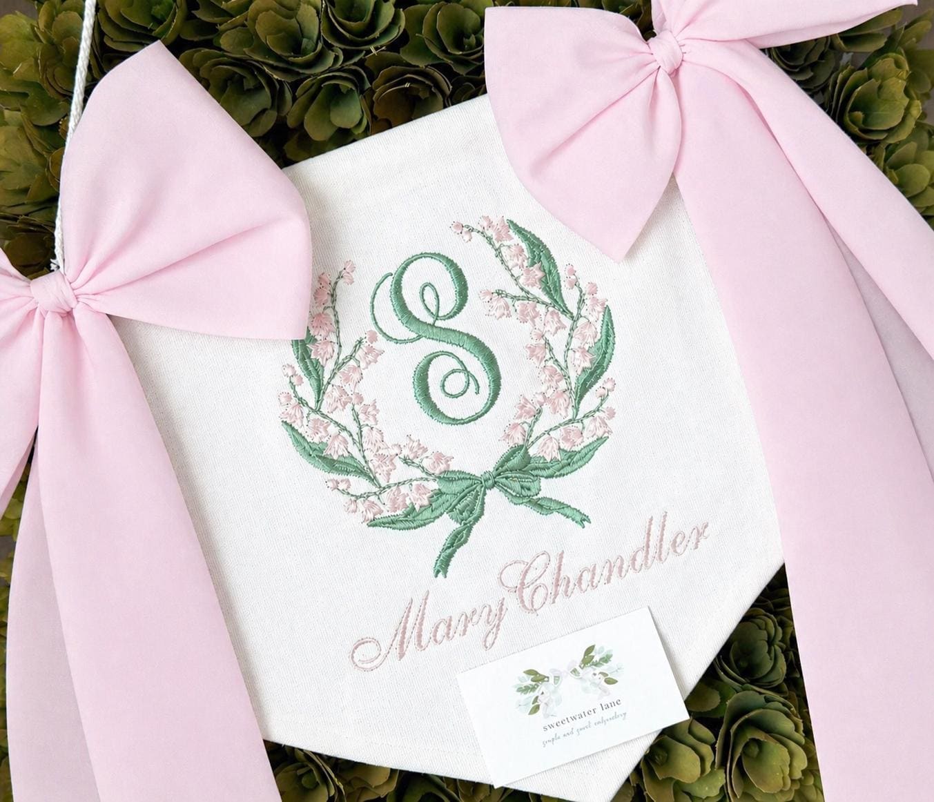 Custom baby banner — Delicate Florals design